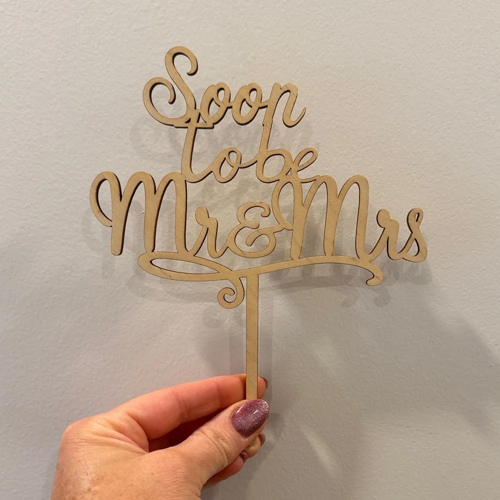 Elegant Tan Wedding Cake Topper